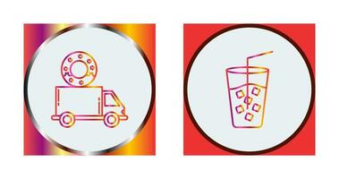 Delivery Truck and Cold Drink Icon vector