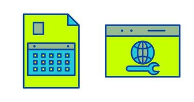 content planning and web support  Icon vector