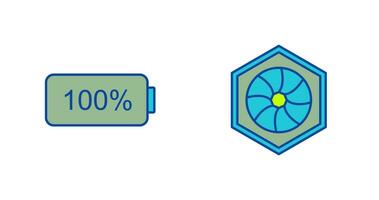 full battery and hexagonal diaphram Icon vector