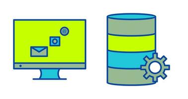 digital márketing y base de datos administración icono vector