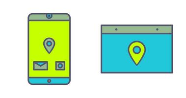 mobile application and location web advertising Icon vector