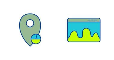 ubicación Estadísticas y página web Estadísticas icono vector