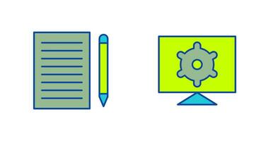 write feedback and computer settings Icon vector
