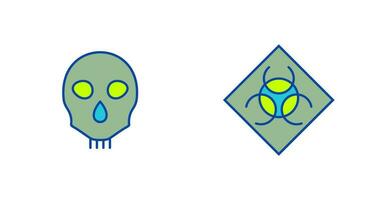 danger and biological hazard  Icon vector