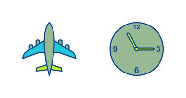 Aeroplane and time  Icon vector