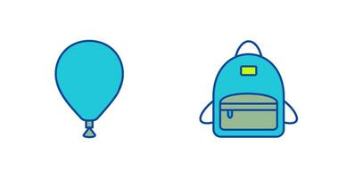 balloon and bag pack Icon vector