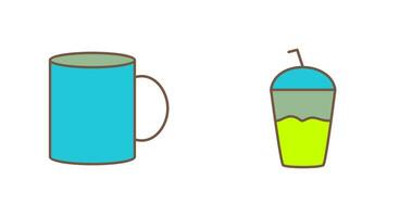 Coffee mug and Frappe Icon vector