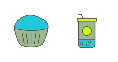 Chocolate Muffin and Chocolate Shake  Icon vector