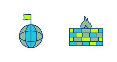 global signal and firewall Icon vector