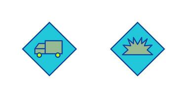 dangerous vehicle and danger of welding  Icon vector