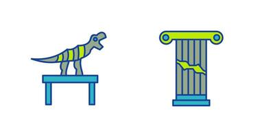 Bones Exhibit and Broken Icon vector