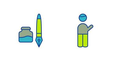 Ink and Pen and Museum Guide Icon vector