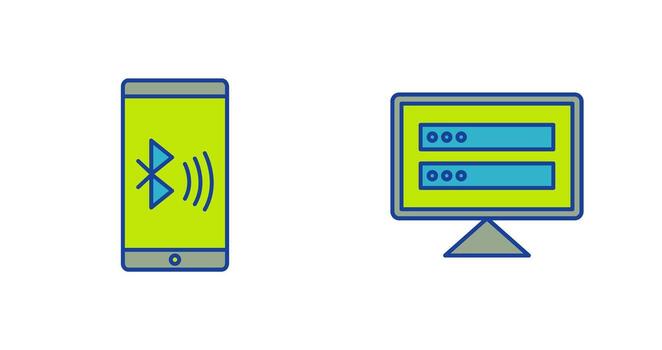 Connected Device and Corrupted data Icon vector