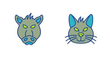 Pig and Cat Icon vector