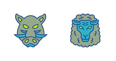 Sheep and Boar Icon vector