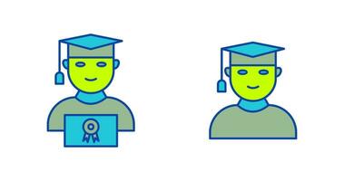 Student Holding Degree and Male Graduate Icon vector