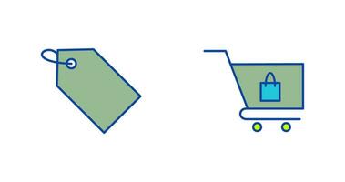 tag and cart  Icon vector