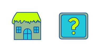 House with Snow and Question Mark Icon vector