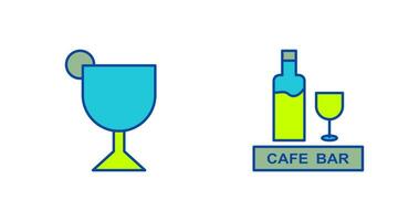 bebidas café y Jerez icono vector