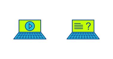 Play Video and Online Exam Icon vector