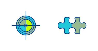 Target and Puzzle Piece Icon vector