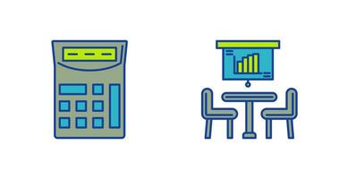 Calculator and meeting Icon vector