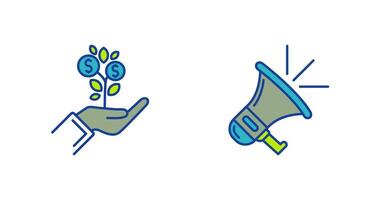 Growth and Megaphone Icon vector