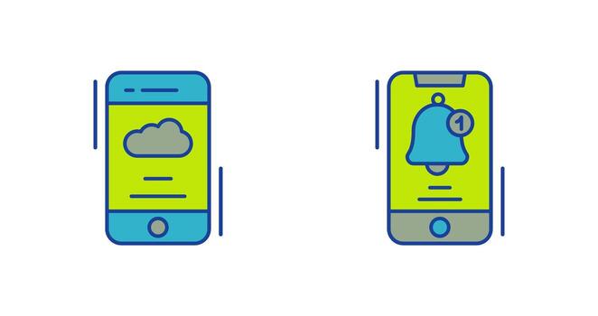 clima aplicación y notificaciones icono vector