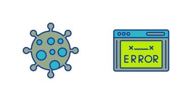 virus y error código icono vector