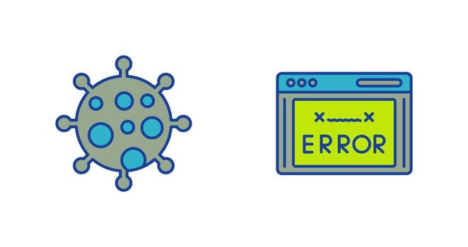 Virus and Error Code Icon vector