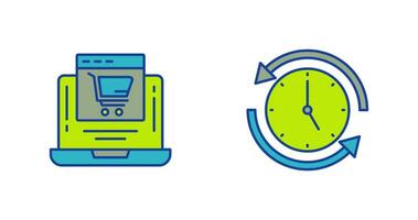 Add to Cart and Run time Icon vector