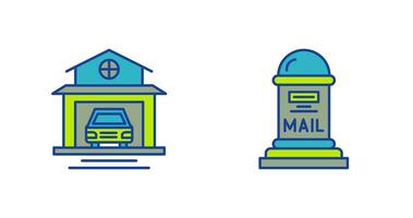 Garage and Mail Box Icon vector