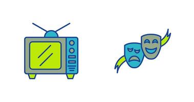 Tv and Theater Masks Icon vector