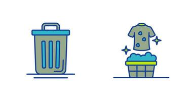 Trash Can and Laundary Icon vector