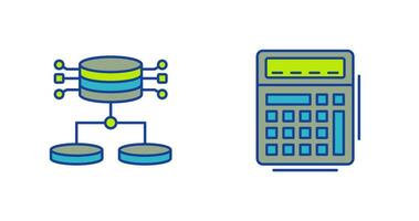 Structured Data and Calculator Icon vector