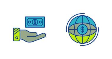 Money and Globe Icon vector