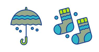 Umbrella and Winter Socks Icon vector