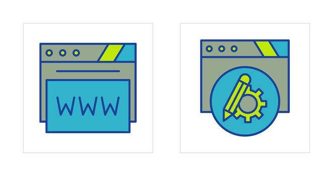 Setting and Web Browser Icon vector