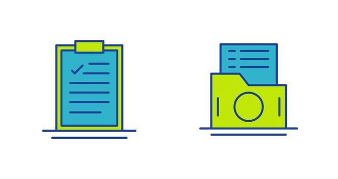 Clipboard and List Folder Icon vector