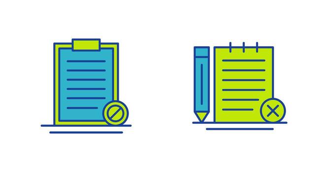 Prohibition and Unchecked Notes Icon vector