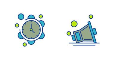 Clock and Speaker Icon vector