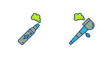 Electronic Cigarette and Pipe Of Peace Icon vector