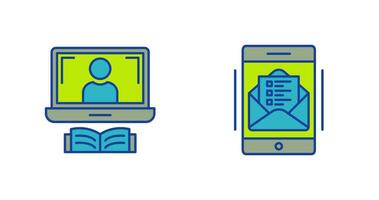 Lesson and Email Icon vector