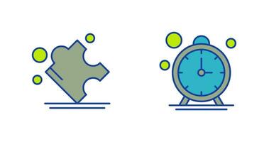 Puzzle and Stop Watch Icon vector