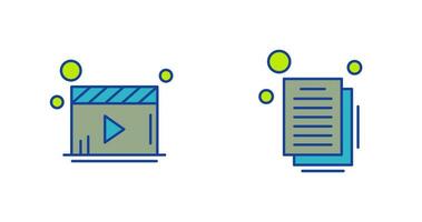 Video Player and Document Icon vector