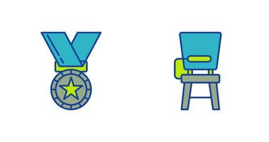 Medal and DeskSnack and Money Icon vector