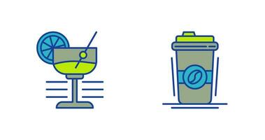 Martini and Coffee Cup Icon vector