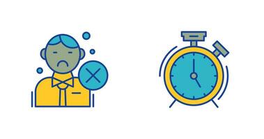 Rejected and Alarm Clock Icon vector