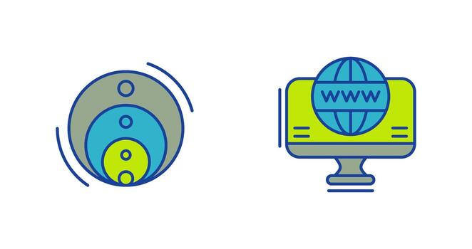 venn diagrama y web icono vector
