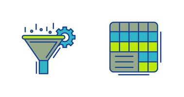 Filtering and Table Data Icon vector